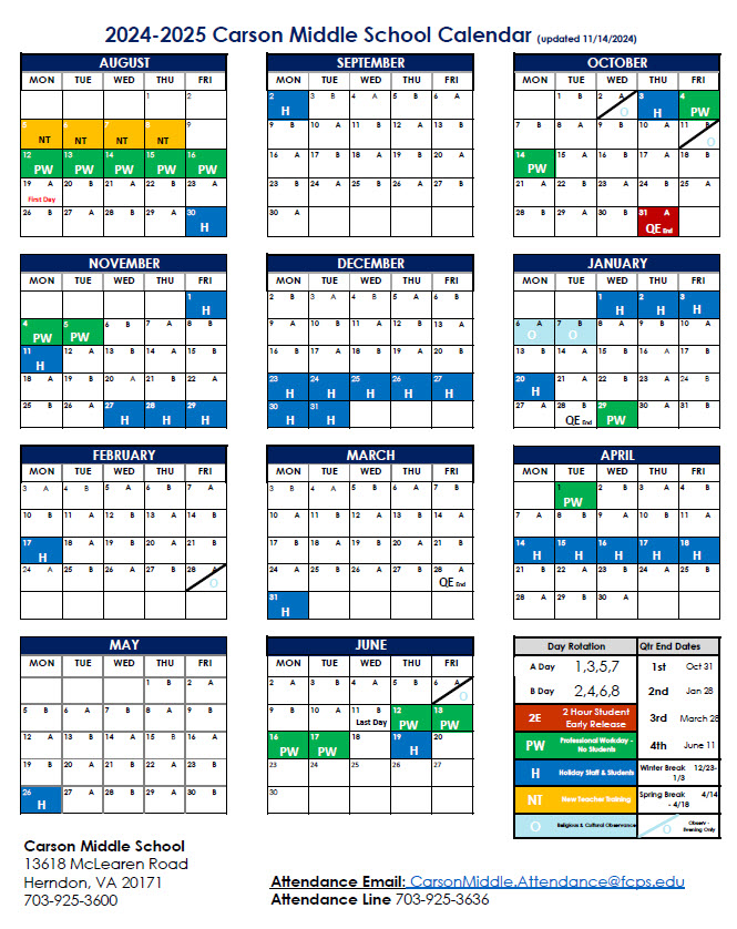 A-B updated calendar